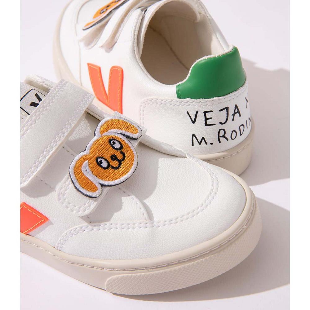 Kids' Veja V-12 CWL MINI-RODINI RABBIT Shoes White | ZA 807SGL